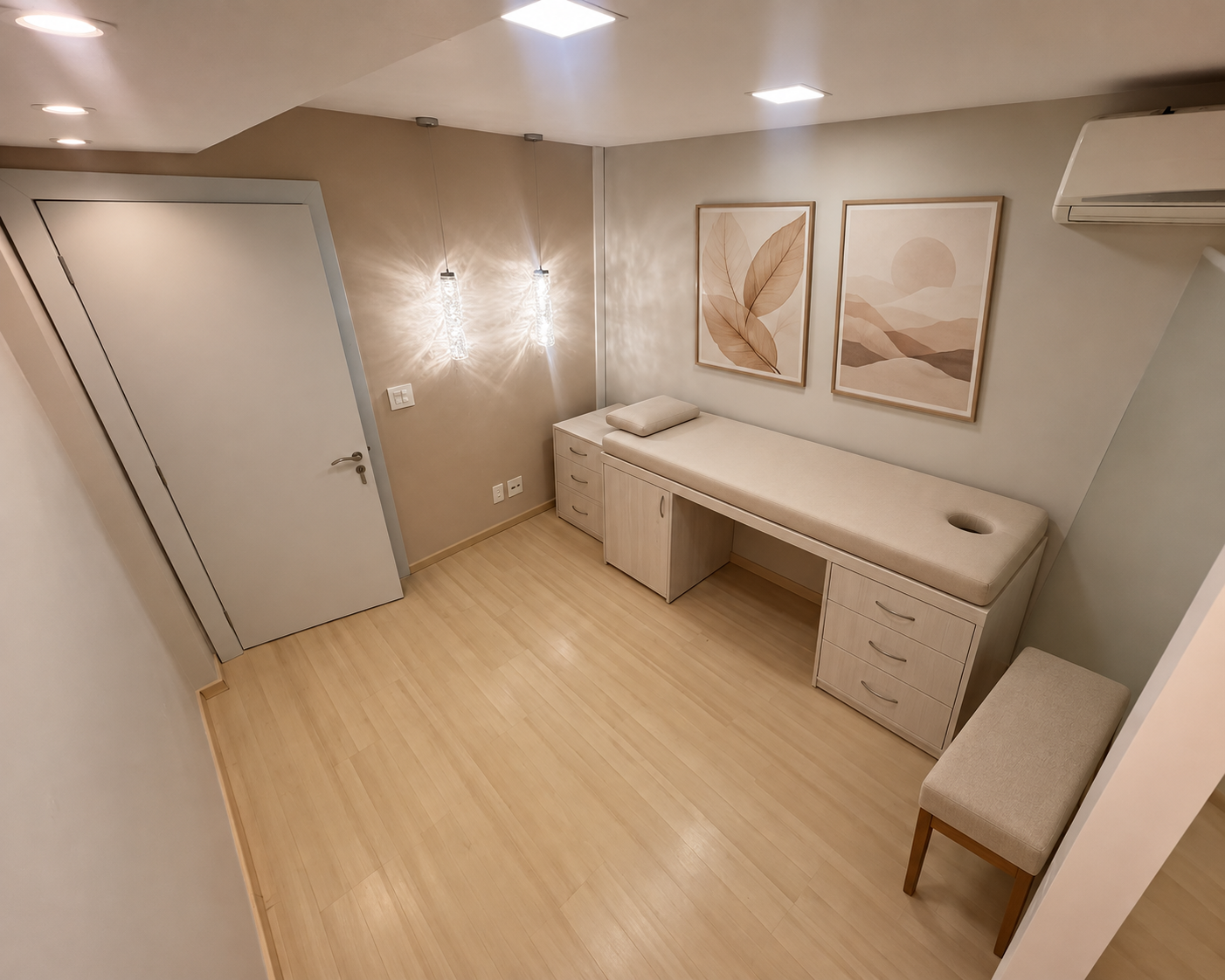 Sala de massoterapia da Belíssima Integrare